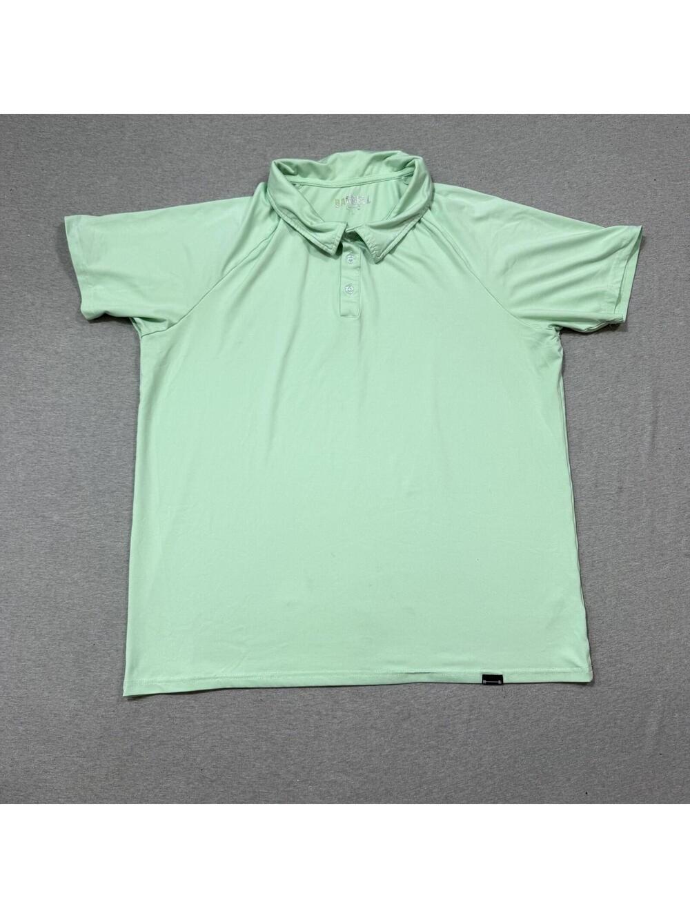 Barbell Apparel Polo Shirt Mens Large Green Solid Performance‎ Short Sleeve